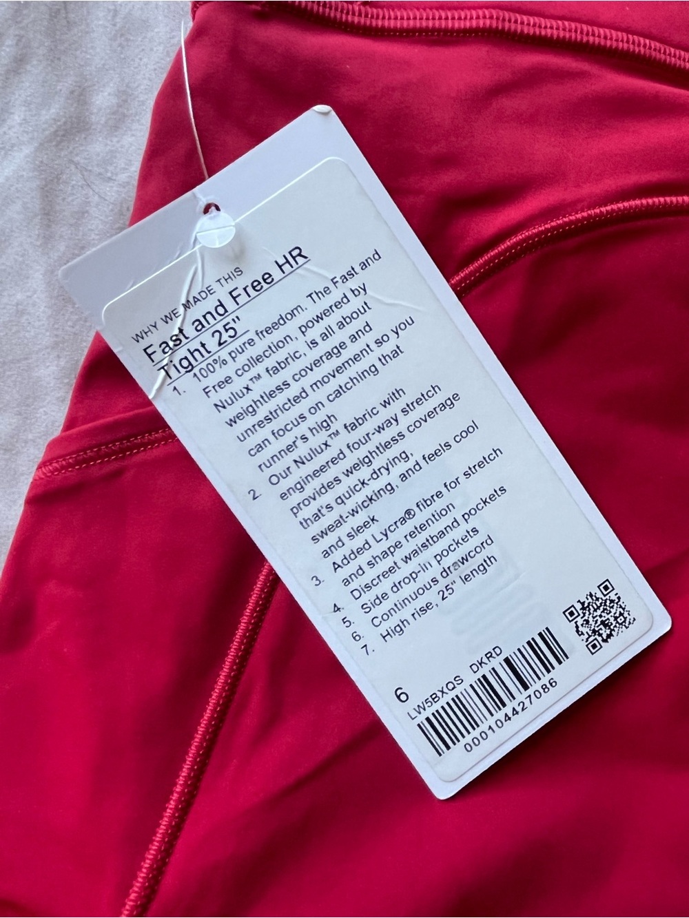 Lululemon Fast and Free High Rise pant   25" Leggings